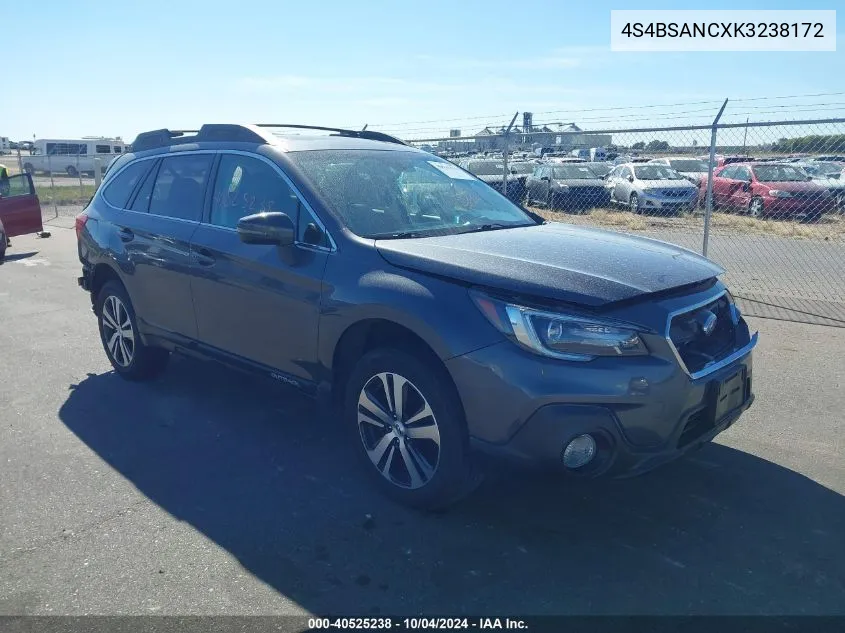 4S4BSANCXK3238172 2019 Subaru Outback 2.5I Limited