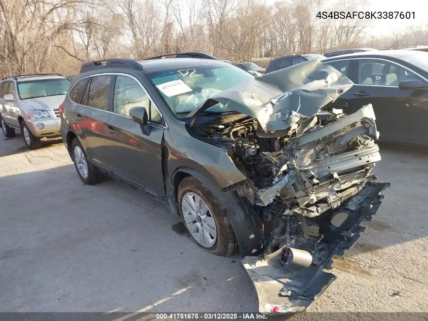 4S4BSAFC8K3387601 2019 Subaru Outback 2.5I Premium