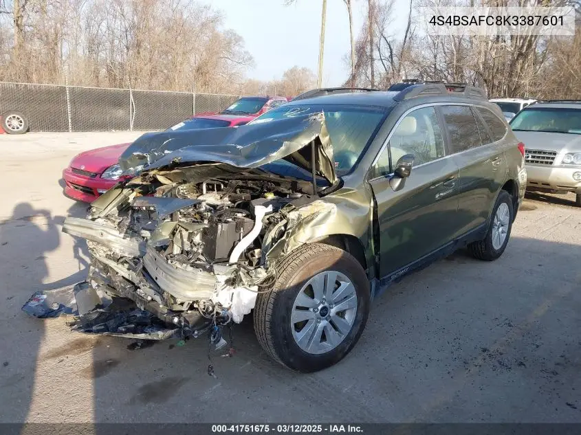 4S4BSAFC8K3387601 2019 Subaru Outback 2.5I Premium