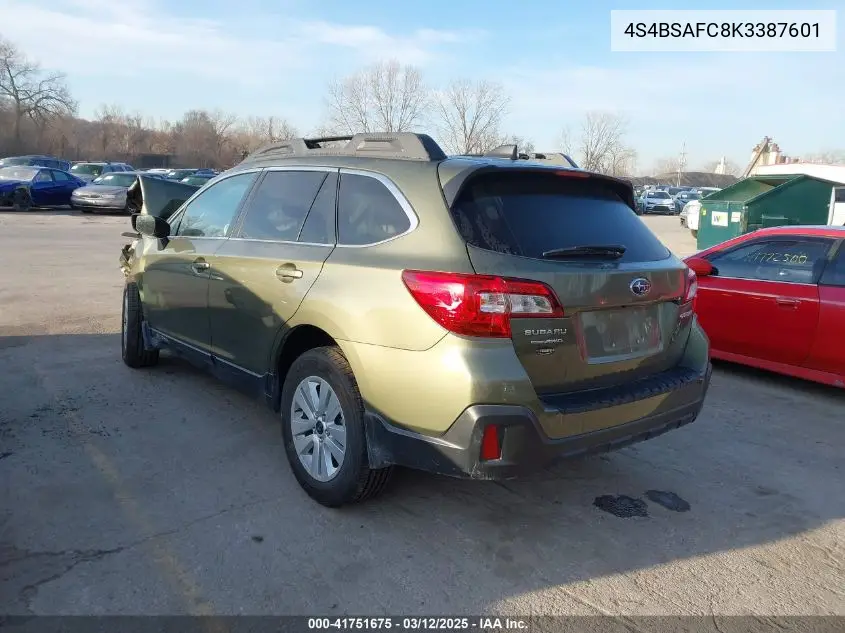 4S4BSAFC8K3387601 2019 Subaru Outback 2.5I Premium
