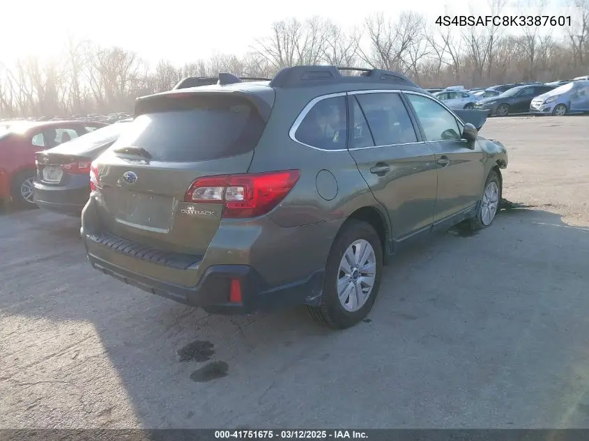 4S4BSAFC8K3387601 2019 Subaru Outback 2.5I Premium