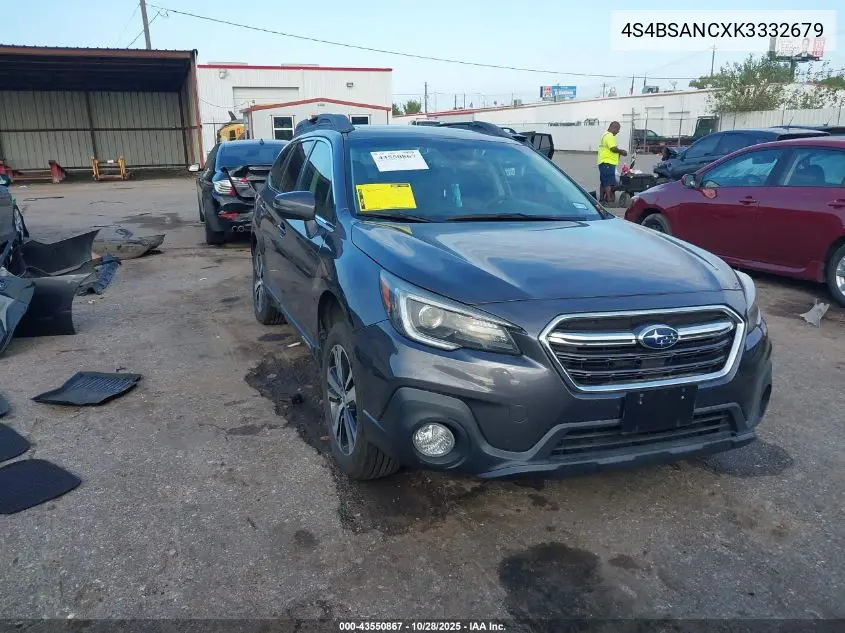 4S4BSANCXK3332679 2019 Subaru Outback 2.5I Limited