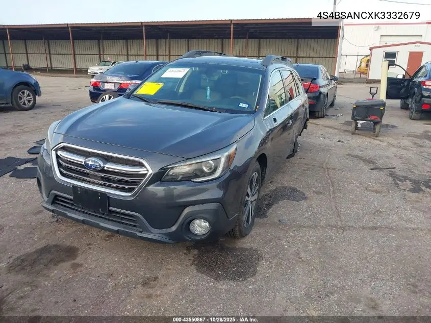 4S4BSANCXK3332679 2019 Subaru Outback 2.5I Limited