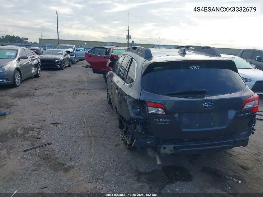 4S4BSANCXK3332679 2019 Subaru Outback 2.5I Limited