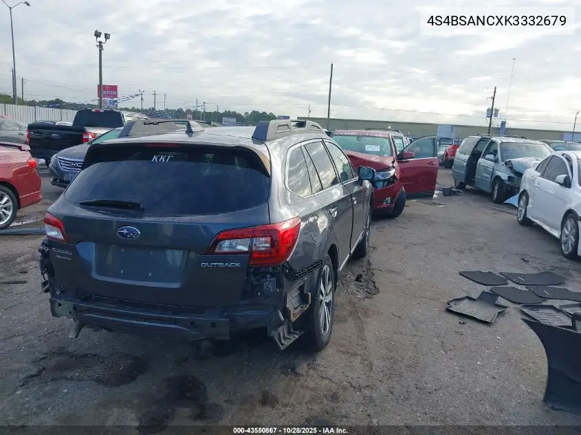 4S4BSANCXK3332679 2019 Subaru Outback 2.5I Limited