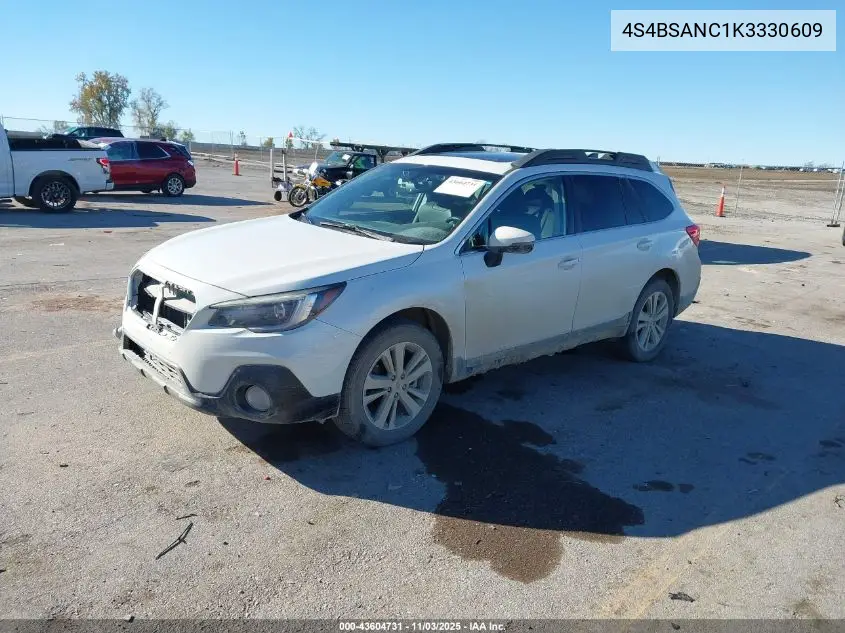 4S4BSANC1K3330609 2019 Subaru Outback 2.5I Limited