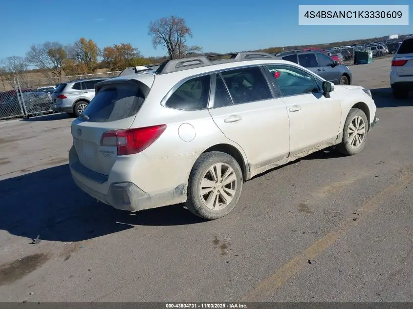 4S4BSANC1K3330609 2019 Subaru Outback 2.5I Limited