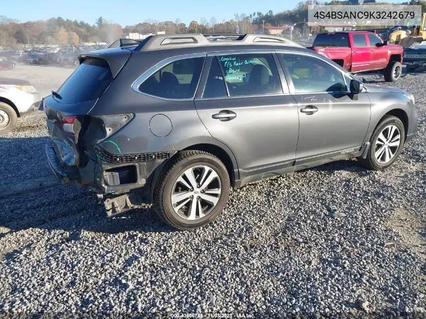 4S4BSANC9K3242679 2019 Subaru Outback 2.5I Limited