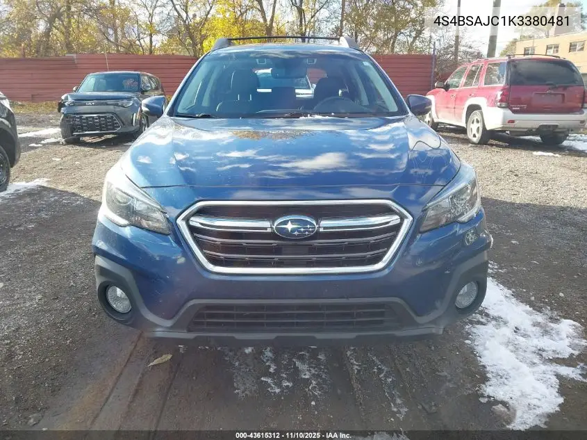 4S4BSAJC1K3380481 2019 Subaru Outback 2.5I Limited