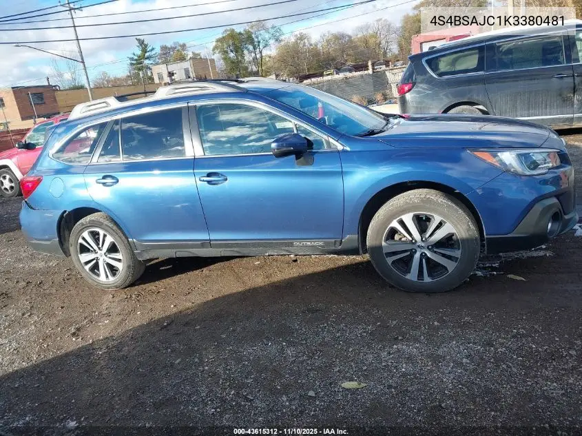 4S4BSAJC1K3380481 2019 Subaru Outback 2.5I Limited