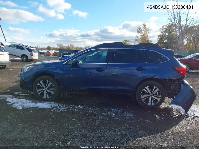 4S4BSAJC1K3380481 2019 Subaru Outback 2.5I Limited