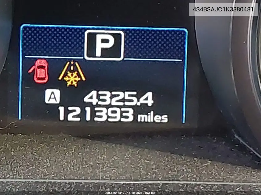 4S4BSAJC1K3380481 2019 Subaru Outback 2.5I Limited