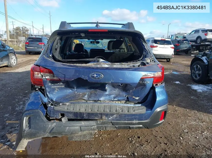 4S4BSAJC1K3380481 2019 Subaru Outback 2.5I Limited