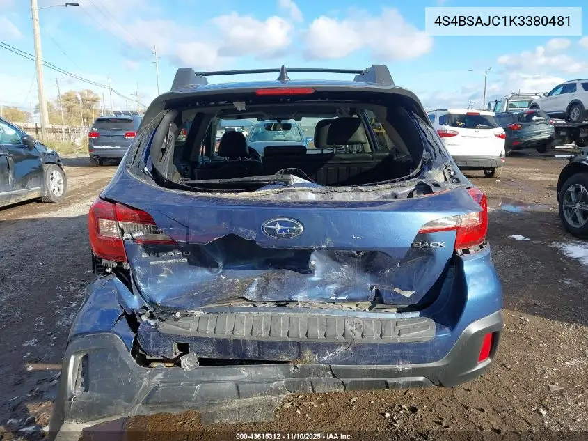 4S4BSAJC1K3380481 2019 Subaru Outback 2.5I Limited