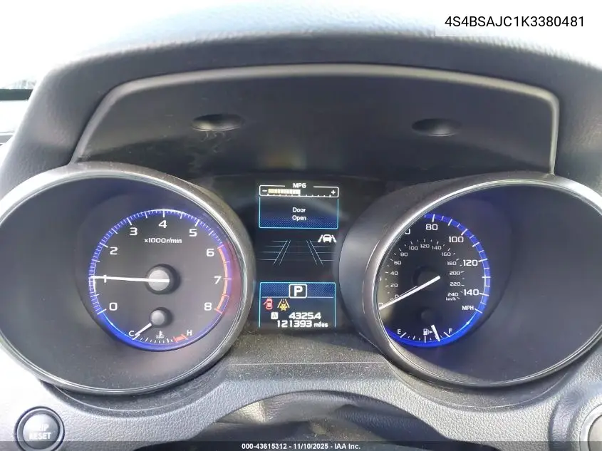4S4BSAJC1K3380481 2019 Subaru Outback 2.5I Limited