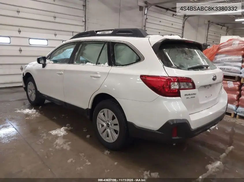 4S4BSABC8K3380332 2019 Subaru Outback 2.5I