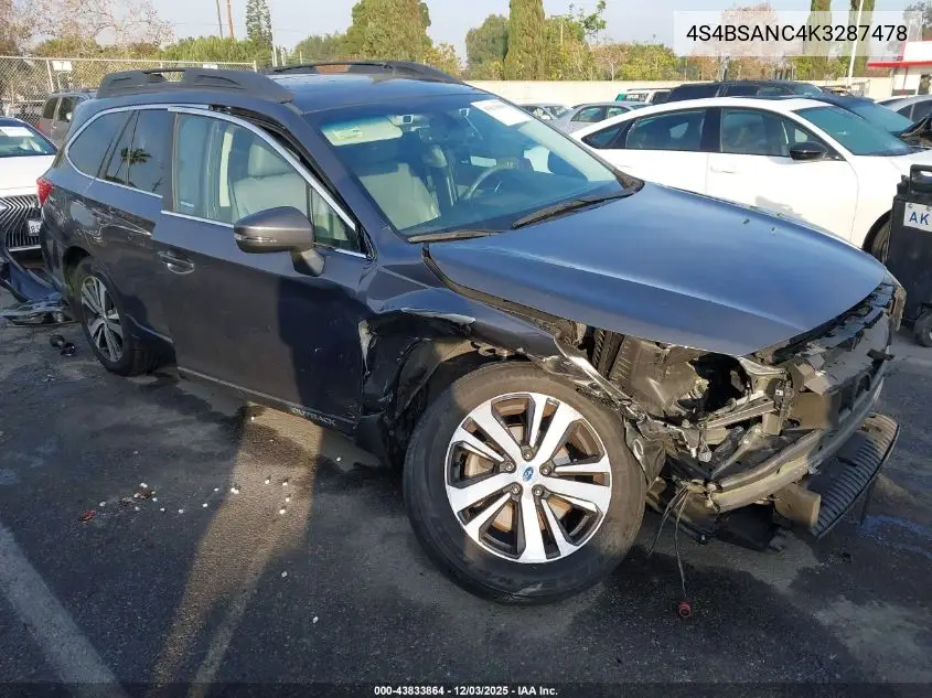 4S4BSANC4K3287478 2019 Subaru Outback 2.5I Limited