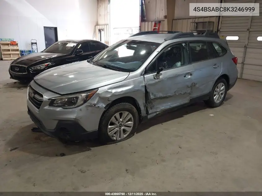 4S4BSABC8K3246999 2019 Subaru Outback 2.5I