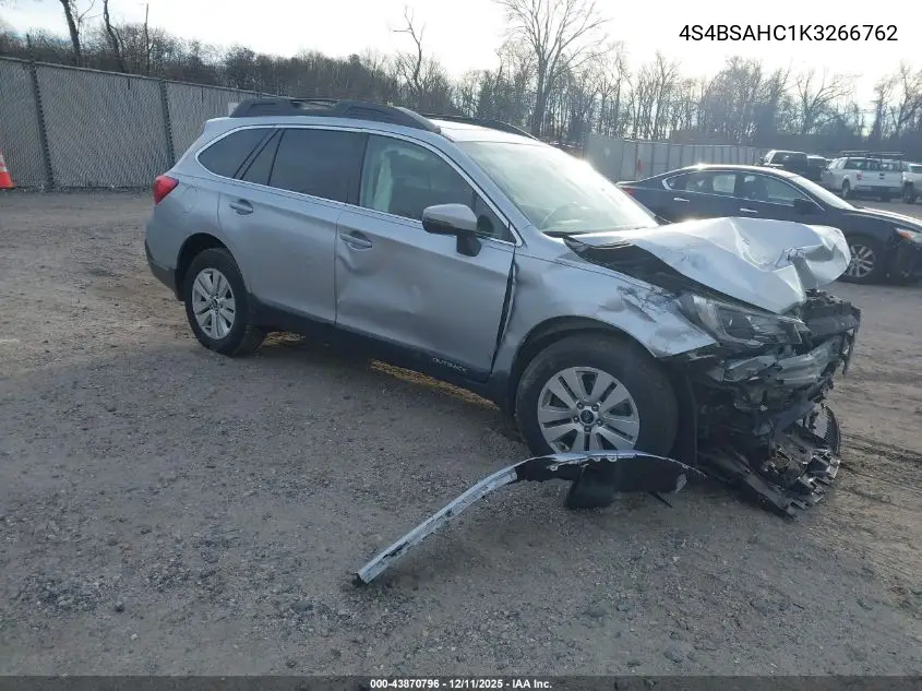 4S4BSAHC1K3266762 2019 Subaru Outback 2.5I Premium