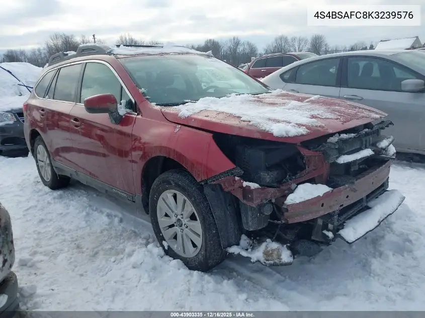 4S4BSAFC8K3239576 2019 Subaru Outback 2.5I Premium