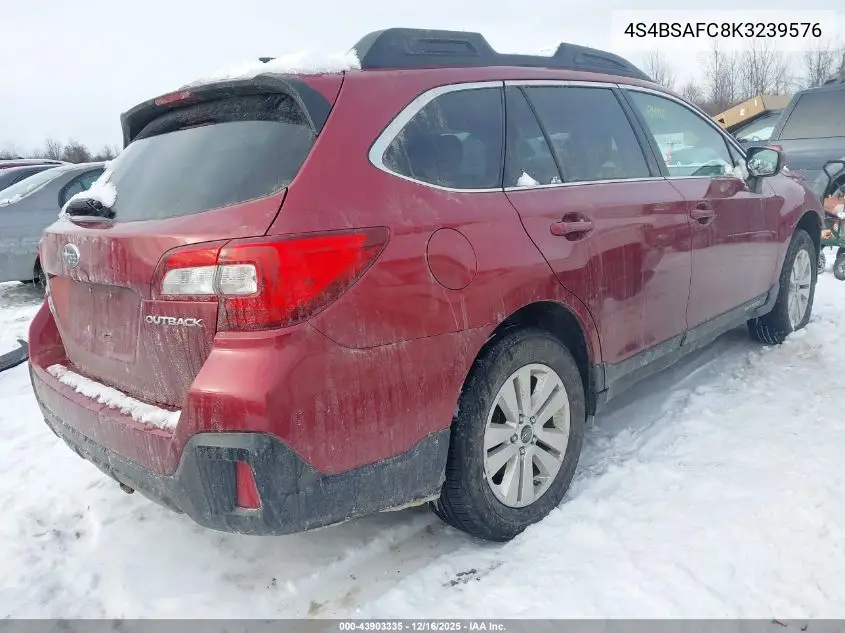 4S4BSAFC8K3239576 2019 Subaru Outback 2.5I Premium