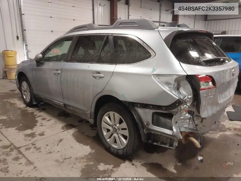 4S4BSAFC2K3357980 2019 Subaru Outback 2.5I Premium