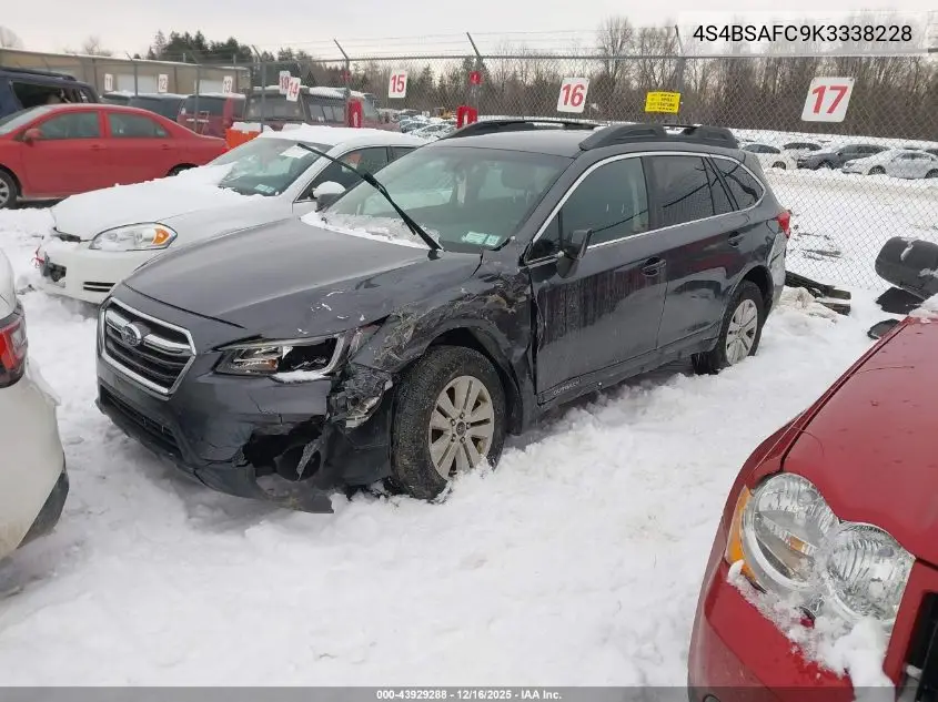 4S4BSAFC9K3338228 2019 Subaru Outback 2.5I Premium