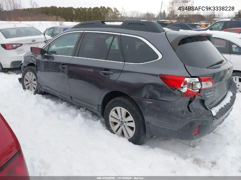 4S4BSAFC9K3338228 2019 Subaru Outback 2.5I Premium