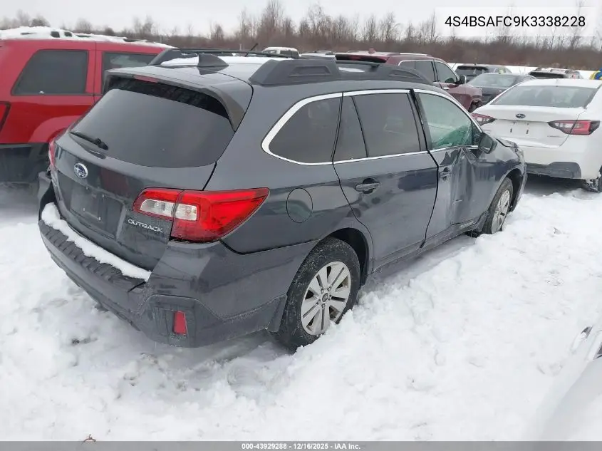 4S4BSAFC9K3338228 2019 Subaru Outback 2.5I Premium