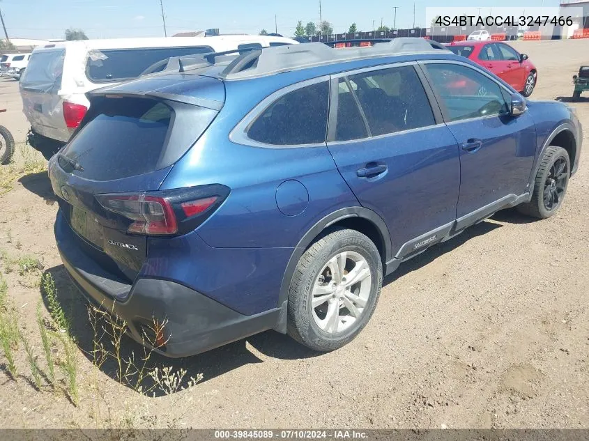 2020 Subaru Outback Premium VIN: 4S4BTACC4L3247466 Lot: 39845089