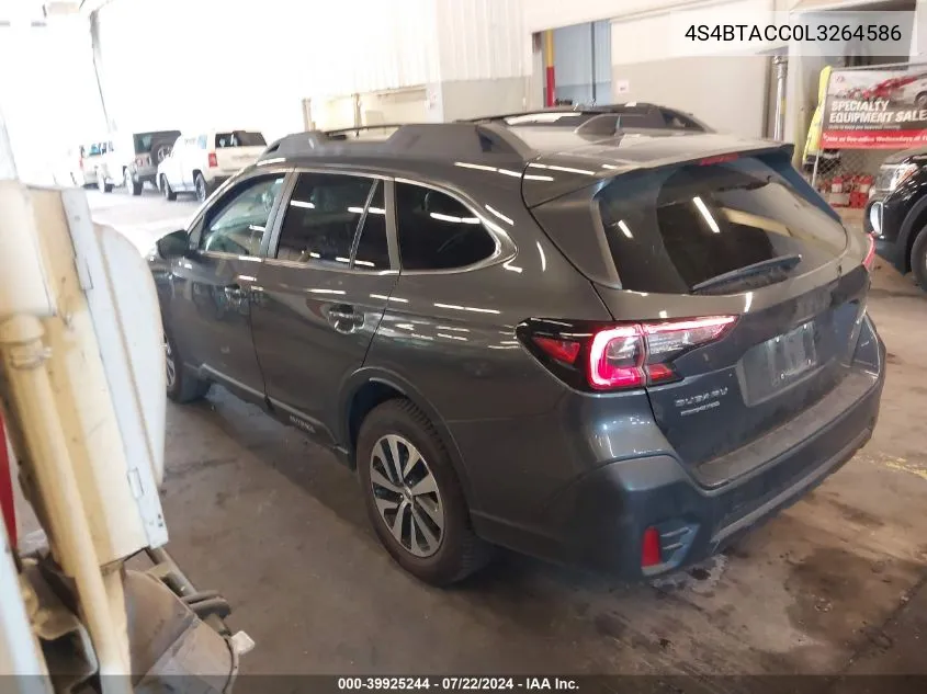 2020 Subaru Outback Premium VIN: 4S4BTACC0L3264586 Lot: 39925244