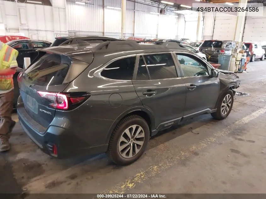 2020 Subaru Outback Premium VIN: 4S4BTACC0L3264586 Lot: 39925244