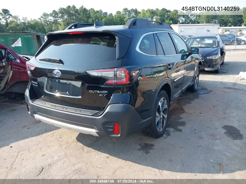 2020 Subaru Outback Limited Xt VIN: 4S4BTGND0L3140259 Lot: 39946106