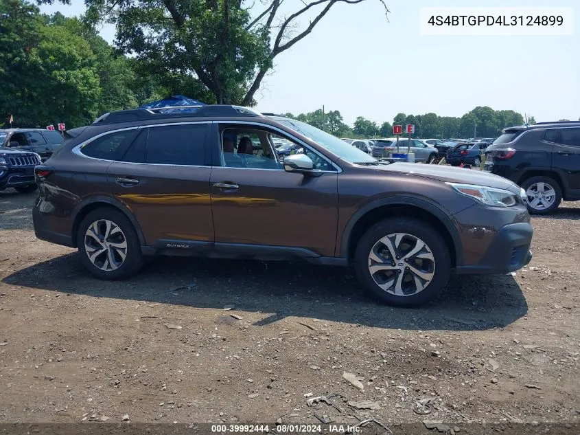 2020 Subaru Outback Touring Xt VIN: 4S4BTGPD4L3124899 Lot: 39992444