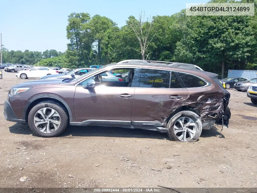 2020 Subaru Outback Touring Xt VIN: 4S4BTGPD4L3124899 Lot: 39992444