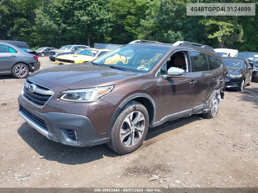 2020 Subaru Outback Touring Xt VIN: 4S4BTGPD4L3124899 Lot: 39992444