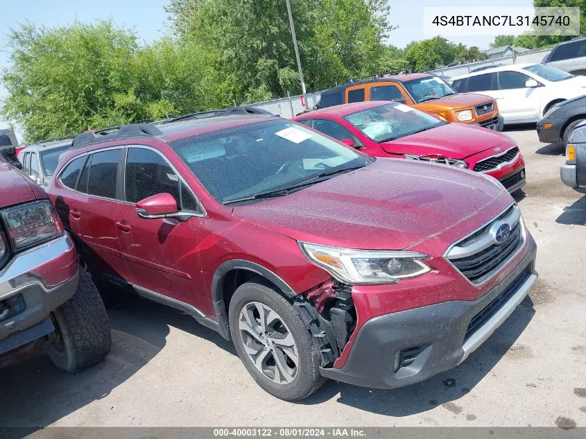 2020 Subaru Outback Limited VIN: 4S4BTANC7L3145740 Lot: 40003122