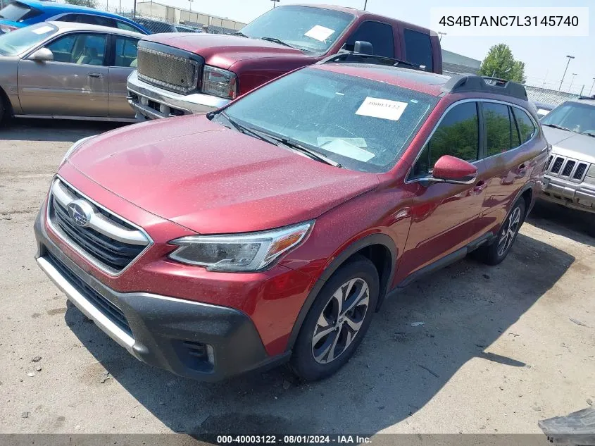 2020 Subaru Outback Limited VIN: 4S4BTANC7L3145740 Lot: 40003122