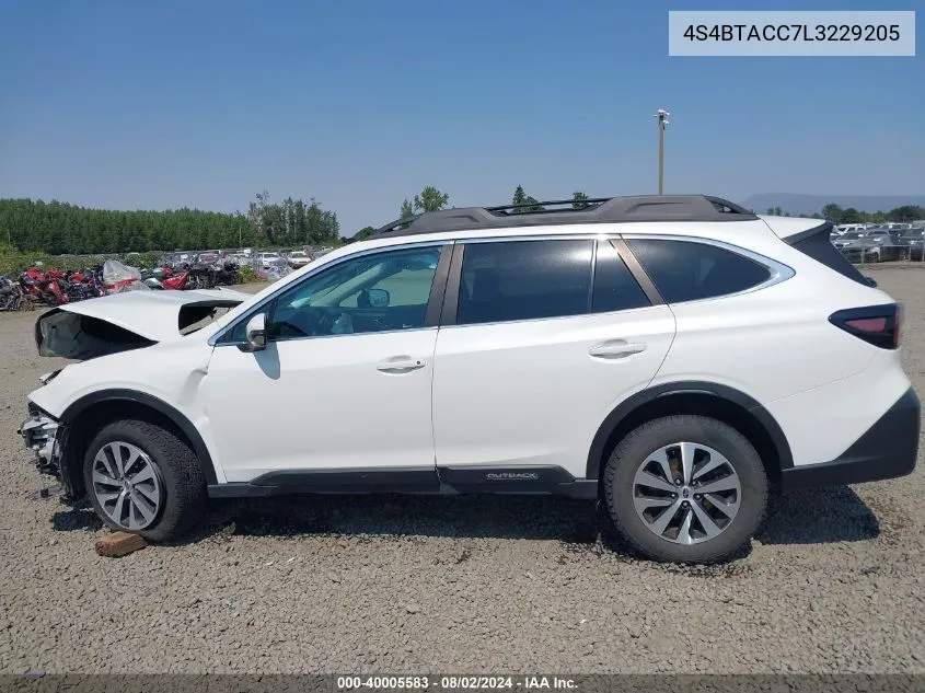 2020 Subaru Outback Premium VIN: 4S4BTACC7L3229205 Lot: 40005583