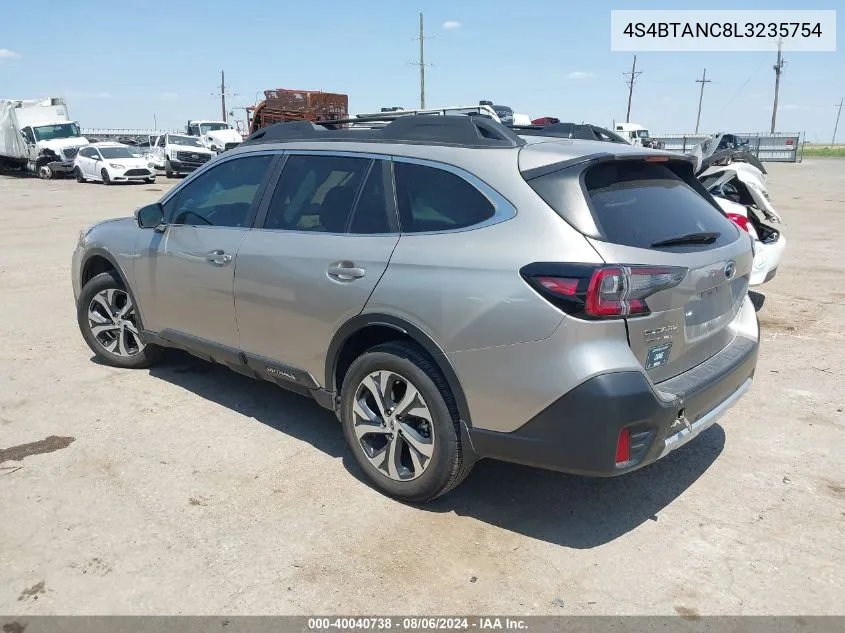 2020 Subaru Outback Limited VIN: 4S4BTANC8L3235754 Lot: 40040738