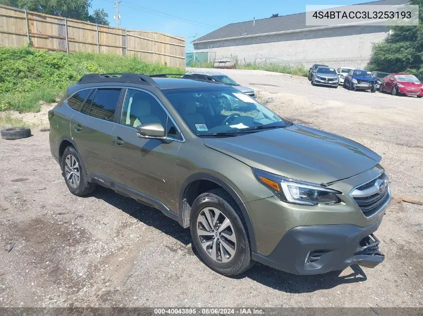 2020 Subaru Outback Premium VIN: 4S4BTACC3L3253193 Lot: 40043895