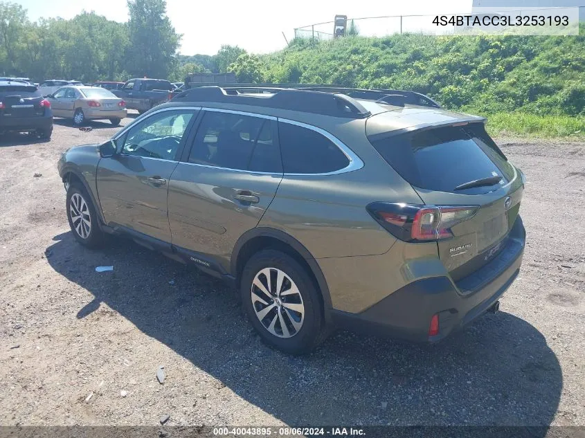 2020 Subaru Outback Premium VIN: 4S4BTACC3L3253193 Lot: 40043895