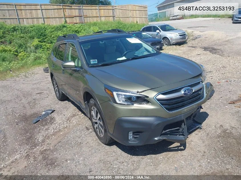 2020 Subaru Outback Premium VIN: 4S4BTACC3L3253193 Lot: 40043895