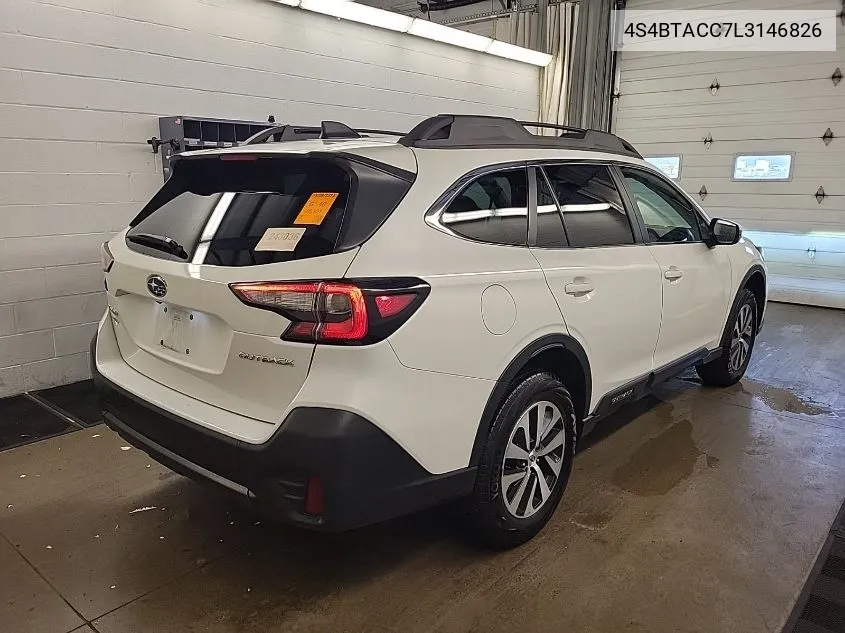 2020 Subaru Outback Premium VIN: 4S4BTACC7L3146826 Lot: 40048084