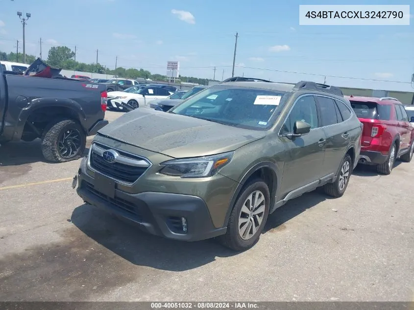 2020 Subaru Outback Premium VIN: 4S4BTACCXL3242790 Lot: 40051032