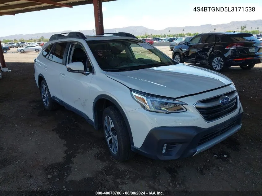 2020 Subaru Outback Limited Xt VIN: 4S4BTGND5L3171538 Lot: 40070780