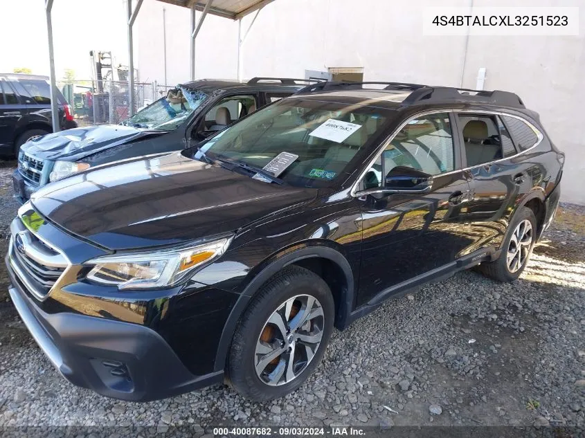 4S4BTALCXL3251523 2020 Subaru Outback Limited