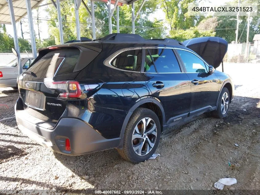 2020 Subaru Outback Limited VIN: 4S4BTALCXL3251523 Lot: 40087682