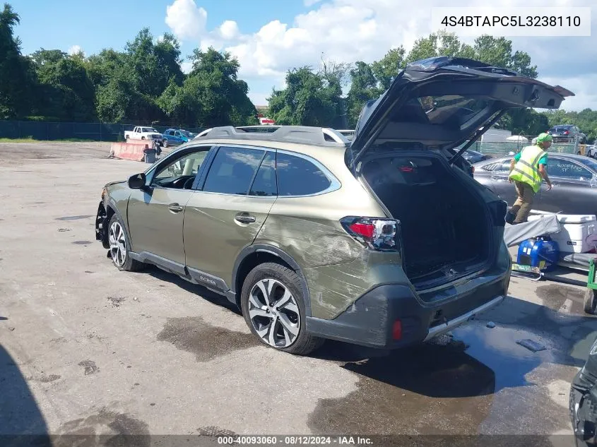 2020 Subaru Outback Touring VIN: 4S4BTAPC5L3238110 Lot: 40093060