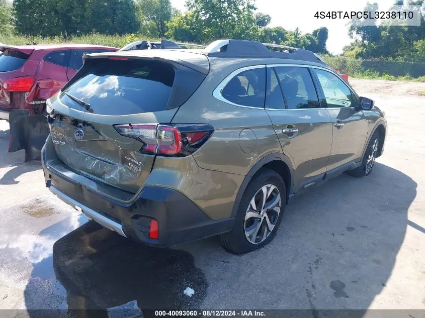 2020 Subaru Outback Touring VIN: 4S4BTAPC5L3238110 Lot: 40093060